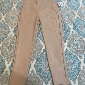 FAUX LEATHER BLUSH LEGGINGS SIZE XL!!